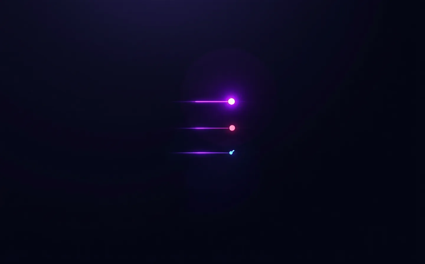 An abstract violet-on-near-black order-book / market-depth graphic of stacked quote rows with violet depth-bars of differing length, one row tipped with a green up-tick and one with a rose caution mark